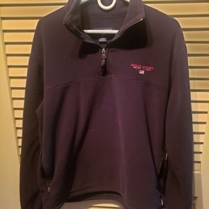 Black Mens Polo Fleece Pullover